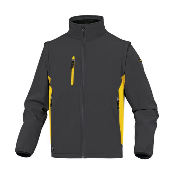 CHAQUETA SOFTSHELL GRIS/AMARILLO T/M