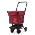 Carro compra Jumbo rojo. 4 ruedas giratorias. Plegable